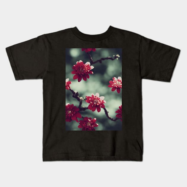 Beautiful Red Burgundy Flowers, for all those who love nature #104 Kids T-Shirt by Endless-Designs